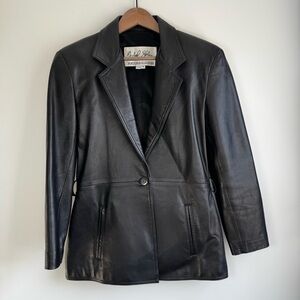 Vtg Women’s Michael Hoban NORTH BEACH LEATHER Iconic Classic Black Jacket Sz 4